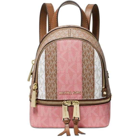 Michael Kors Rhea Zip Extra Small MK Signature Backpack Crossbody Bag